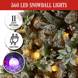 NNEDSZ Swishmas Snowy Crown Pine 2.7m Multicolour Pre-Lit Christmas Tree with 2429 Tips
