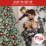 NNEDSZ Swishmas Snowy Crown Pine 2.7m Multicolour Pre-Lit Christmas Tree with 2429 Tips