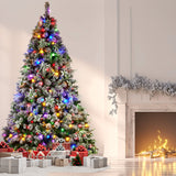 NNEDSZ Swishmas Snowy Crown Pine 2.7m Multicolour Pre-Lit Christmas Tree with 2429 Tips