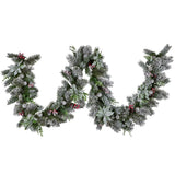 NNEDSZ Swishmas 274cm Snowy Crown Pine Pre-Lit Multicolour Christmas Garland