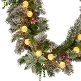 NNEDSZ Swishmas 274cm Snowy Crown Pine Pre-Lit Multicolour Christmas Garland