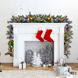 NNEDSZ Swishmas 274cm Snowy Crown Pine Pre-Lit Multicolour Christmas Garland