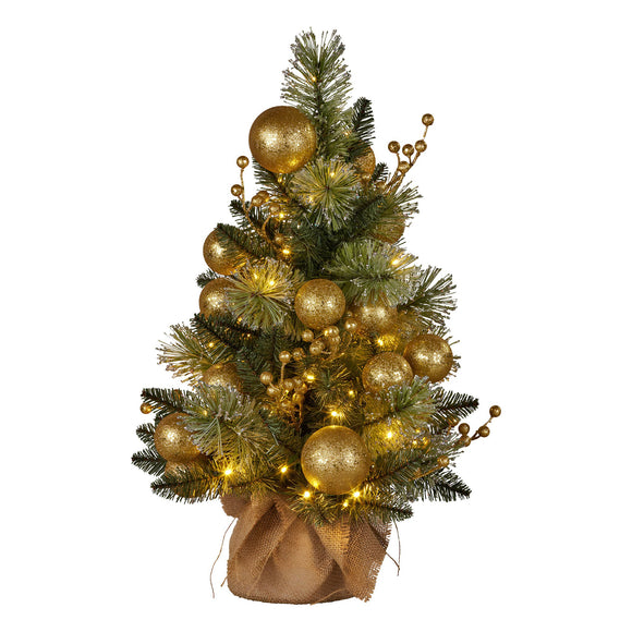 NNEDSZ Christabelle 61cm Battery-operated Christmas Tree Warm Lights Led Table Top Gold