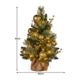 NNEDSZ Christabelle 61cm Battery-operated Christmas Tree Warm Lights Led Table Top Gold