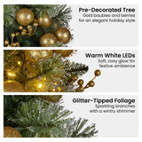 NNEDSZ Christabelle 61cm Battery-operated Christmas Tree Warm Lights Led Table Top Gold