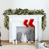 NNEDSZ Christabelle 2.7m Christmas Garland with Gold Baubles and LED Lights Mantle Decoration Ornament