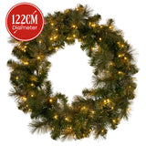 NNEDSZ Christabelle 1.22m Split 2pc Christmas Wreath with LED Lights Pine Dual Front Doors Decoration Ornament