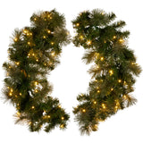 NNEDSZ Christabelle 1.22m Split 2pc Christmas Wreath with LED Lights Pine Dual Front Doors Decoration Ornament