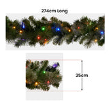 NNEDSZ Christabelle 2.7m Christmas Garland with LED Lights Glittery Gold Pine Mantle Decoration Ornament