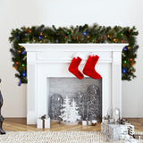 NNEDSZ Christabelle 2.7m Christmas Garland with LED Lights Glittery Gold Pine Mantle Decoration Ornament