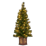NNEDSZ Christabelle 4ft Christmas Tree Glittery Gold Pine Led Multi Lights Xmas Decor