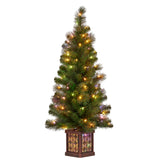 NNEDSZ Christabelle 4ft Christmas Tree Glittery Gold Pine Led Multi Lights Xmas Decor