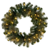 NNEDSZ Christabelle 61cm Christmas Wreath with LED Lights Glittery Gold Pine re-Lit Front Door Decoration Ornament