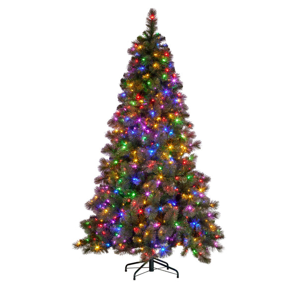 NNEDSZ Christabelle 7.5ft Christmas Tree Glittery Gold Pine Led Multi-functional Lights