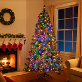 NNEDSZ Christabelle 7.5ft Christmas Tree Glittery Gold Pine Led Multi-functional Lights