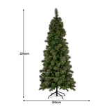 NNEDSZ Christabelle 7.5ft Christmas Tree Slim Glittery Gold Pine Led Lights Xmas Decor