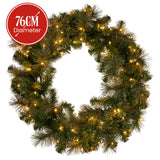 NNEDSZ Christabelle 76cm Split Christmas Wreath with LED Lights for Double Front Doors Decoration