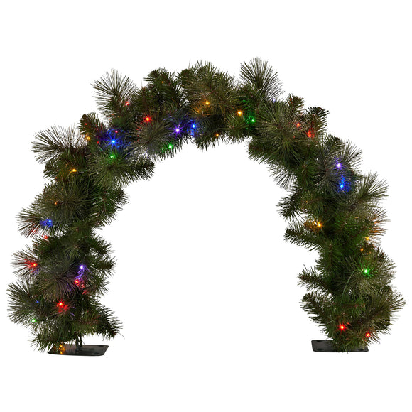 NNEDSZ Christabelle 60cm Tabletop Christmas Archway Garland with LED Lights Gold Mantle Decoration Ornament