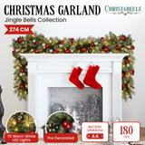 NNEDSZ Christabelle 2.7m Christmas Garland with LED Lights and Baubles Mantle Decoration Ornament