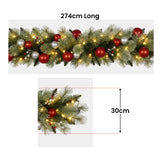 NNEDSZ Christabelle 2.7m Christmas Garland with LED Lights and Baubles Mantle Decoration Ornament