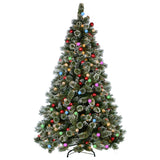 NNEDSZ Swishmas Snowy Bristle 2.3m Multicolour Pre-Lit Christmas Tree with 1587 Tips