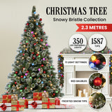 NNEDSZ Swishmas Snowy Bristle 2.3m Multicolour Pre-Lit Christmas Tree with 1587 Tips