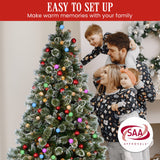 NNEDSZ Swishmas Snowy Bristle 2.3m Multicolour Pre-Lit Christmas Tree with 1587 Tips