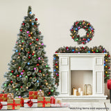 NNEDSZ Swishmas Snowy Bristle 2.3m Multicolour Pre-Lit Christmas Tree with 1587 Tips