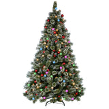 NNEDSZ Swishmas Snowy Bristle 2.7m Multicolour Pre-Lit Christmas Tree with 2870 Tips