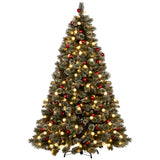 NNEDSZ Swishmas Snowy Bristle 2.7m Multicolour Pre-Lit Christmas Tree with 2870 Tips
