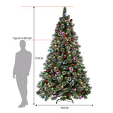 NNEDSZ Swishmas Snowy Bristle 2.7m Multicolour Pre-Lit Christmas Tree with 2870 Tips