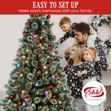 NNEDSZ Swishmas Snowy Bristle 2.7m Multicolour Pre-Lit Christmas Tree with 2870 Tips