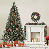 NNEDSZ Swishmas Snowy Bristle 2.7m Multicolour Pre-Lit Christmas Tree with 2870 Tips