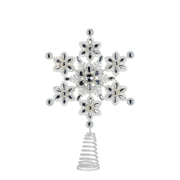 NNEDSZ Christabelle Snowflake Christmas Tree Topper Beaded Decoration Ornament Xmas