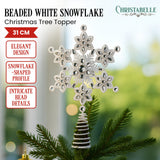 NNEDSZ Christabelle Snowflake Christmas Tree Topper Beaded Decoration Ornament Xmas
