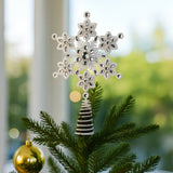 NNEDSZ Christabelle Snowflake Christmas Tree Topper Beaded Decoration Ornament Xmas