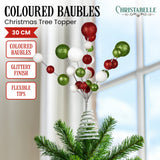 NNEDSZ Christabelle Baubles Christmas Tree Topper Festive Glitter Finish Xmas Ornament