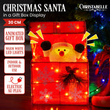 NNEDSZ Christabelle Animated Santa Gift Box Led Christmas Tree Decoration Xmas Ornament