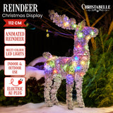 NNEDSZ Christabelle 112cm Animated Reindeer Christmas LED Lights Indoor Outdoor Yard Statue Decoration