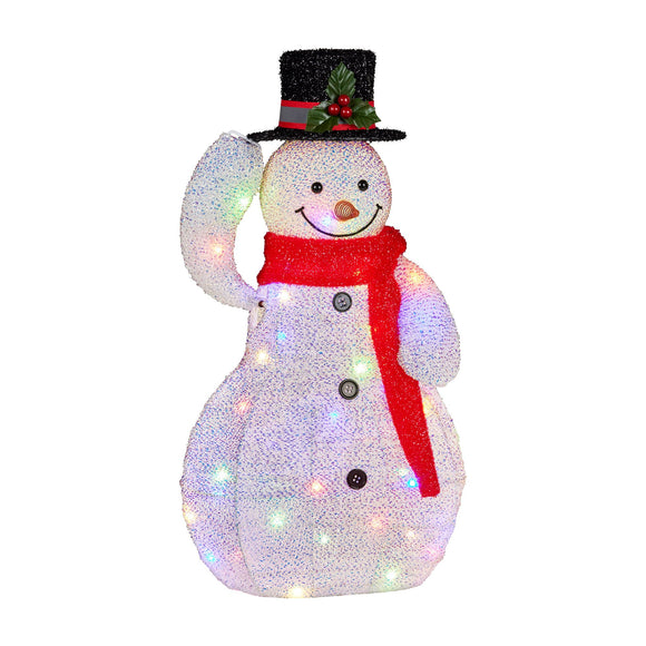 NNEDSZ Christabelle 51cm Animated Snowman Christmas Display Decoration Led Lights Xmas