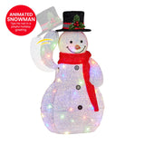 NNEDSZ Christabelle 51cm Animated Snowman Christmas Display Decoration Led Lights Xmas