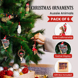 NNEDSZ Christabelle Christmas Aussie Animals Pack of 6 Baubles Tree Decoration Ornaments Gift Pack