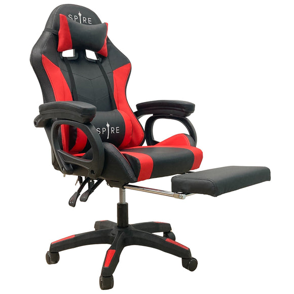 NNEDSZ Intex Spire Onyx Led Massage Gaming Chair - Red And Black