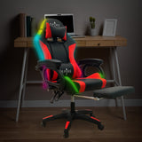 NNEDSZ Intex Spire Onyx Led Massage Gaming Chair - Red And Black