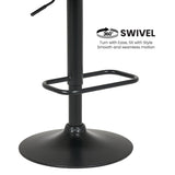 Sarantino Set Of 2 Bentwood Walnut Barstool Adjustable Height Swivel Footrest