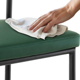 NNEDSZ Sarantino Cedric Bar Stool W/ High-density Foam Upholstered In Pu Leather Sturdy Iron Frame Green