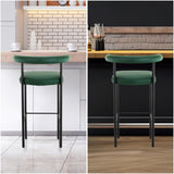 NNEDSZ Sarantino Cedric Bar Stool W/ High-density Foam Upholstered In Pu Leather Sturdy Iron Frame Green