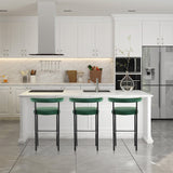 NNEDSZ Sarantino Cedric Bar Stool W/ High-density Foam Upholstered In Pu Leather Sturdy Iron Frame Green