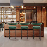 NNEDSZ Sarantino Cedric Bar Stool W/ High-density Foam Upholstered In Pu Leather Sturdy Iron Frame Green