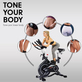 NNEDSZ RX-900 Exercise Spin Bike Cardio Cycling - Silver
